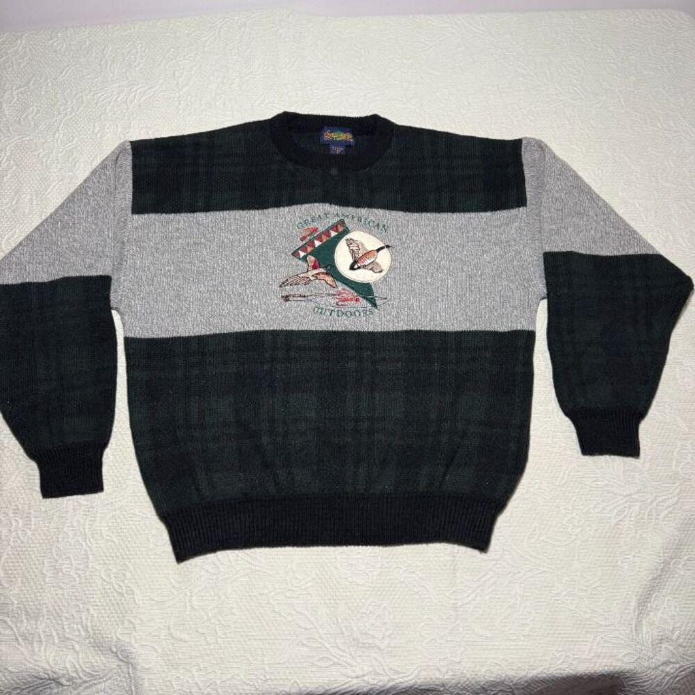 Vintage 90s Specialty Collection Great American Outdoors Duck Knit Sweater L